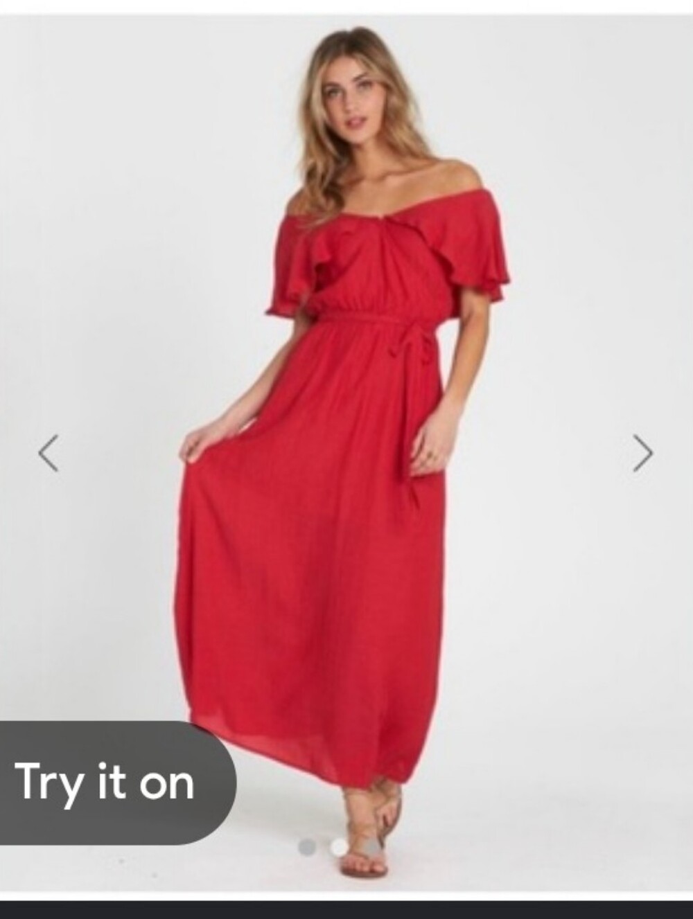 Women's Billabong Off Shoulder Maxi Dress Sz S NO BELT